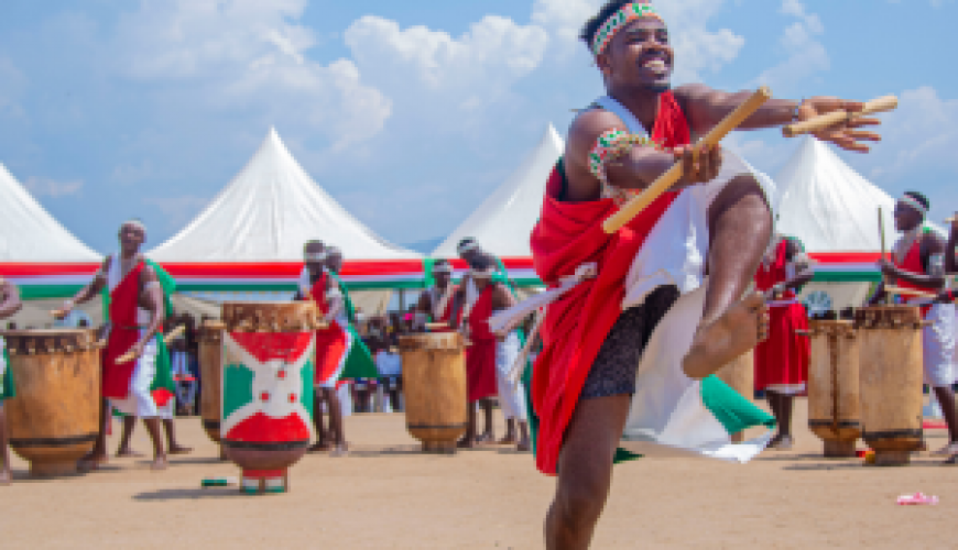 Burundi - A man in Burundi colors