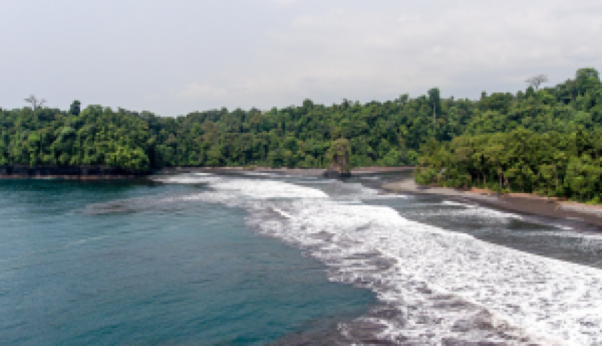 Waterfall coast in Equatorial Guinea